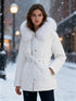 Winddicht & Tailliert Damen Winterjacke mit Pelzkragen